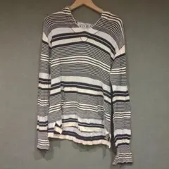 POLO JEANS ストライプ　フードニット Mサイズ