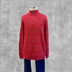 CHAPS ハーブジップコットンニットセーター 古着 90s 00s