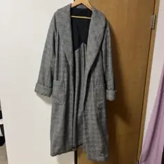 グレー チェック柄 ロングコート JEANASIS