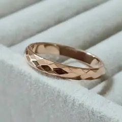 ステンレスリング　波カットリング3mm　指輪　ピンキーリング　レディースリング