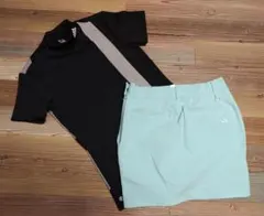 ♥️セールＭ１⭐アディダス 撥水 サイドスリットスカート&モックシャツ 新品