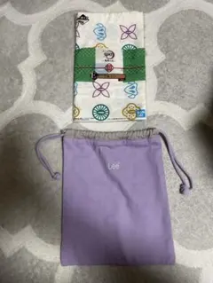 Lee 紫色 巾着袋 1+BANDAI 手ぬぐい1