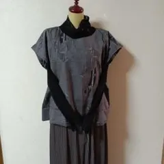 大島紬着物リメイク#ブラウス#ベスト