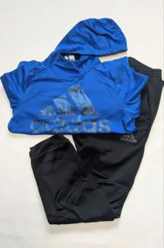 【adidas】 フード付きパーカー150㌢＆ジャージパンツ160㌢