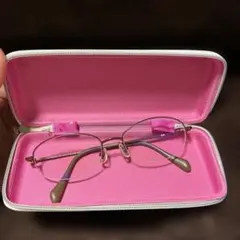 ブルーライトカット UVカット赤いフレーム メガネ +2.50 ケース付き