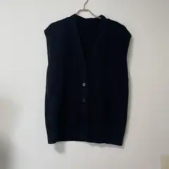 無印良品　ブラック ニットベスト Mサイズ