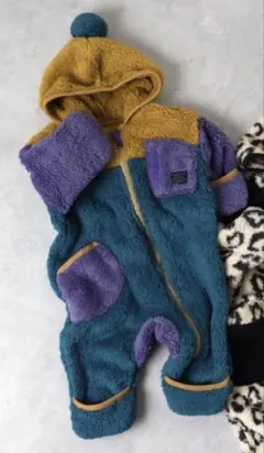 BREEZE ファーフリース フード付き ベビージャンプスーツ 70サイズ