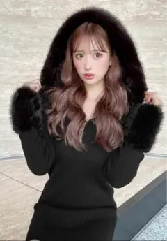 シェリミー　フーディー　ニットワンピース