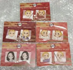 鬼滅の刃 繋がるスクエア缶バッジ 煉獄家 5個セット