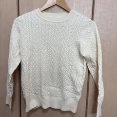 URBAN RESEARCH ケーブルニットセーター 長袖 アイボリー