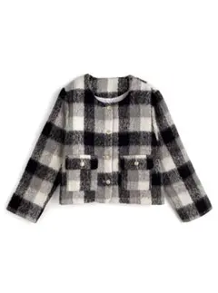 チェック柄シャギージャケット[gn358a]