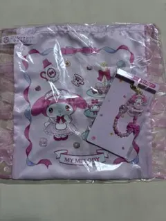 マイメロディクロミくじ　マイメロディ　フリルトート　ビーズストラップ