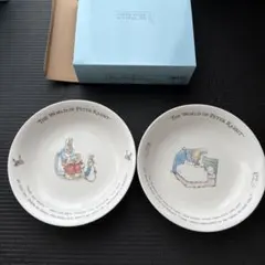 ピーターラビット 皿 製 2枚 ピーターラビット 皿 2枚セット深さ有り シチュー カレー サラダ 陶器