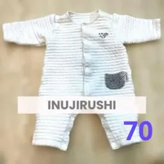 INUJIRUSHI ホワイトロンパース 60-70
