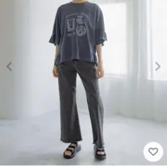 ニコアンド niko andパンツ セルフカットセミフレアパンツ Lサイズ