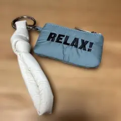 RELAX! ロゴ キーリング ポーチ ブルー