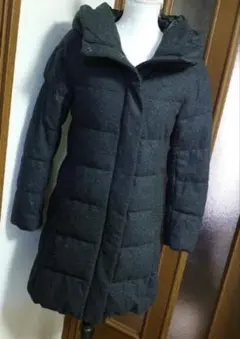 【美品】ユニクロ UNIQLOストレッチウールブレントダウンコート L 手洗い可