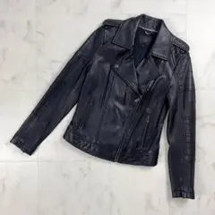 バナナリパブリック 羊革 ダブルライダースジャケット 黒 XS*YC740
