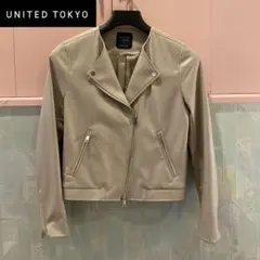 ユナイテッドトウキョウ フェイクレザーセミダブルライダースジャケット