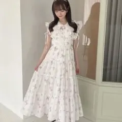 evelyn ワンピース オリジナルリボン柄ワンピース