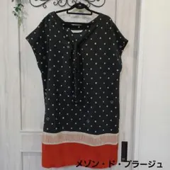 お値下げ✨MAISON DE PLAGE ドット柄 半袖ブラウス　チュニックのサムネイル