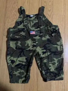 サイズ80~90 ヴィンテージ迷彩オーバーオール USAパッチ付き