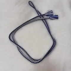 青と淡いピンクの房付き帯締め