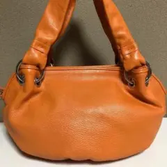 美品　本革　box21　ハンドバッグ オレンジ　手提げ　牛革　レディース　レザー