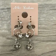 ハート型クリスタルピアス