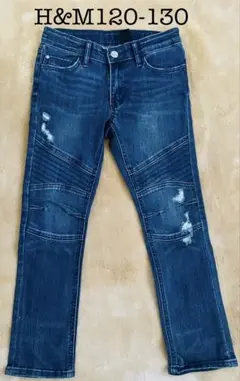 H&M 新品✮ダメージ加工 デニムパンツ 120-130