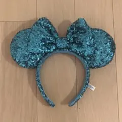 ディズニー ミッキー耳 カチューシャ 青 スパンコール