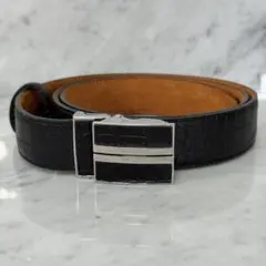 ビンテージ Durban ダーバン 黒 レザーベルト シルバー金属バックル 