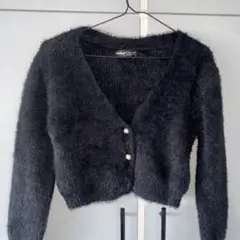 SHEIN 黒 ファー風カーディガン値段交渉⭕️
