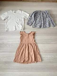 こども 服 まとめ売り Tシャツ ワンピース ブラウス 3点セット 110