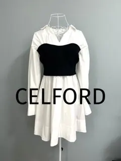 3/29 23時まで限定お値下げ！セルフォード　シャツワンピース　膝丈