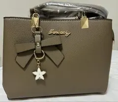 ☆新品未使用☆2wayリボン付きブラウンショルダーバッグ