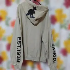 KANGOL☆カンゴール☆ ベージュ パーカー☆フーディー☆ロゴマーク☆ロゴ入り