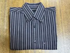 Tommy Hilfiger ダークグレー ストライプ ワイシャツ