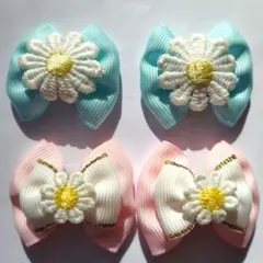 犬用リボンヘアピン　パステルカラー