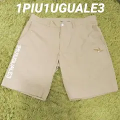 1PIU1UGUALE3 GOLF ショートパンツ ハーフパンツ ロゴ ベージュ