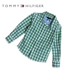 B805○TOMMY HILFIGER シャツ ギンガムチェック キッズ 長袖