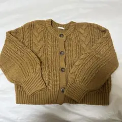 guブラウン ケーブル編み カーディガン