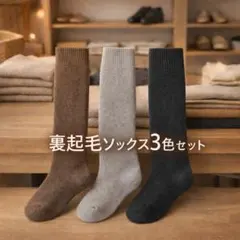 あったかハイソックス　厚手　パイル地　裏起毛　靴下 ぽかぽか 通勤 通学