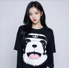 レディーガガ着 adidas アディダス パンダTシャツ L ジェレミースコット