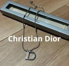 美品 クリスチャンディオール Dior ネックレス シルバー　Dロゴモチーフ
