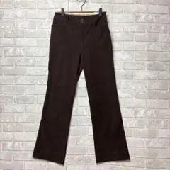 フレアパンツ L ブラウン 美品 カジュアル 大人可愛い 脚長効果 シンプルのサムネイル