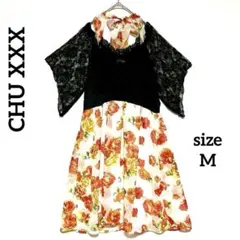 チュウCHU XXX 花柄レースミニワンピースM レース袖　シアー　透け感　花柄のサムネイル