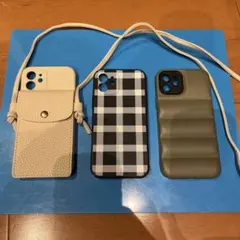 iPhone12用ケース 3点セット ストラップ付き