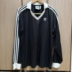 adidas アディカラー ピケ サッカー長袖Tシャツ ブラック L