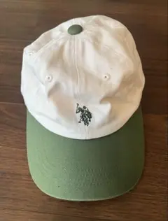 U.S. POLO ASSN. キャップ ホワイト グリーン 男女兼用